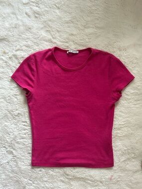 Bershka Hot Pink Crewneck Tee